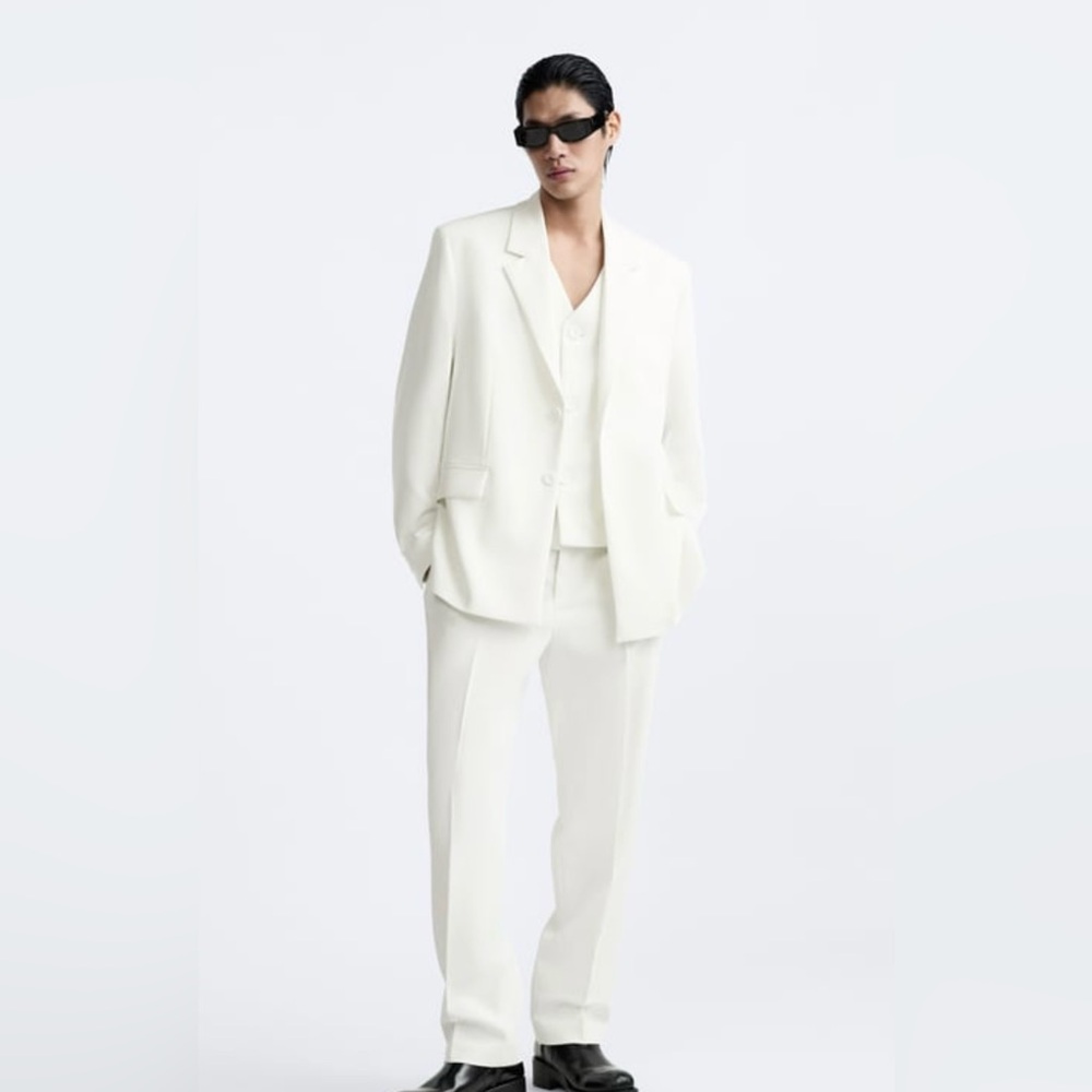 Zara oversized white suit